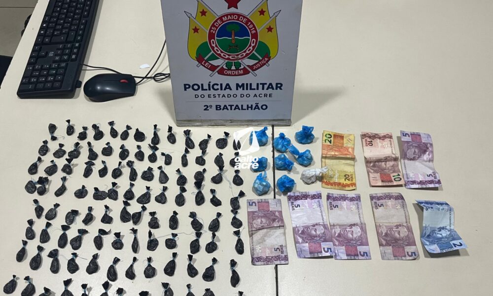 Denúncia de tiros leva PM a desarticular ponto de tráfico e prender quatro suspeitos em Rio Branco