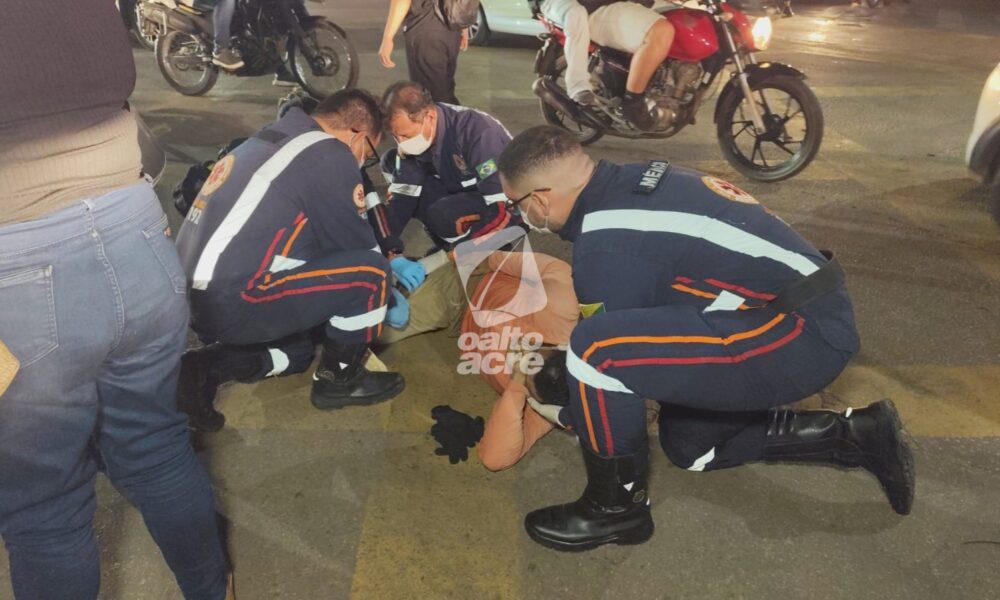 Motociclista fica ferido após colidir na traseira de veículo no bairro Floresta, em Rio Branco