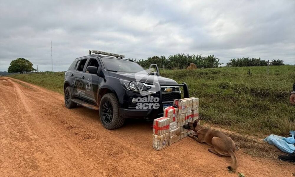BOPE apreende mais de 72 quilos de skank, prende suspeito e recolhe veículo em Senador Guiomard